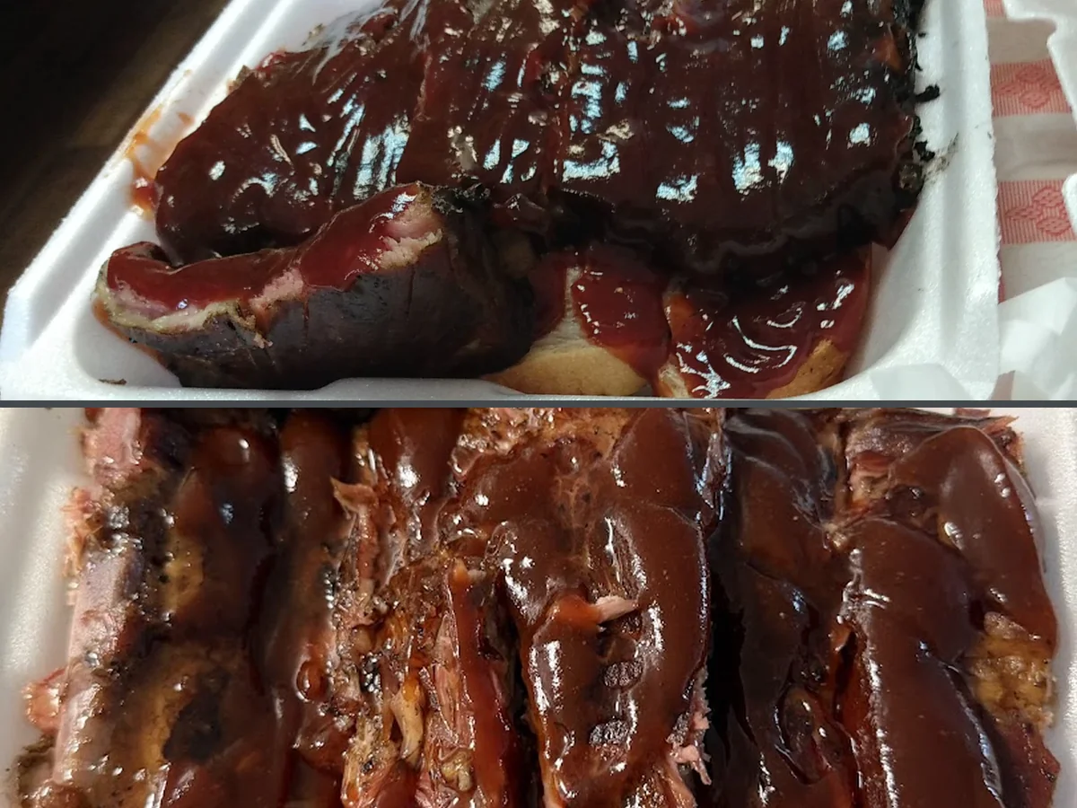 A casual barbecue spread on a table.
